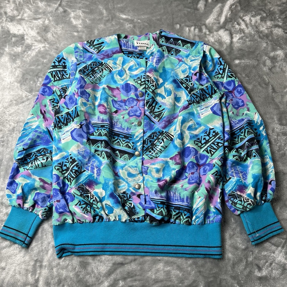 Evanna Jacket Women Size 12 Made in USA Windbreaker‎ Miami Retro
